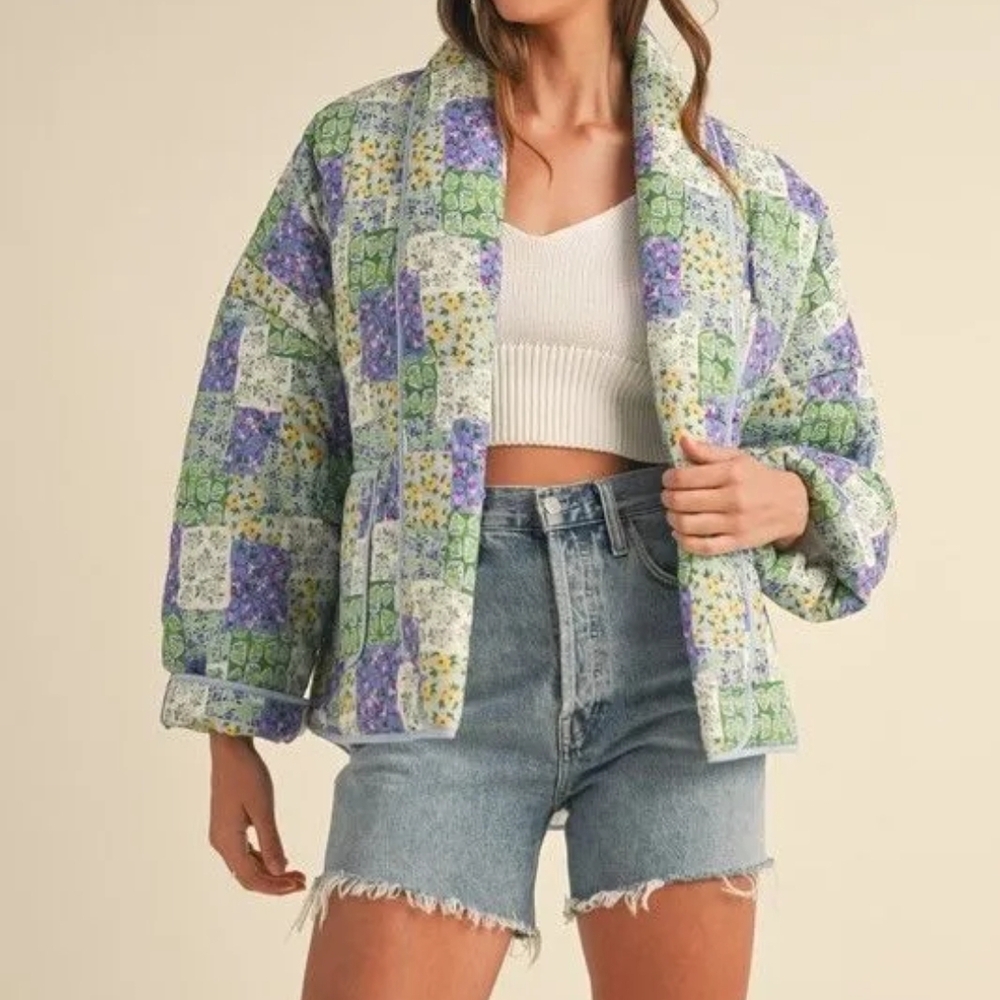 ZENOBIA PATCHWORK FEELING QUILTED JACKET